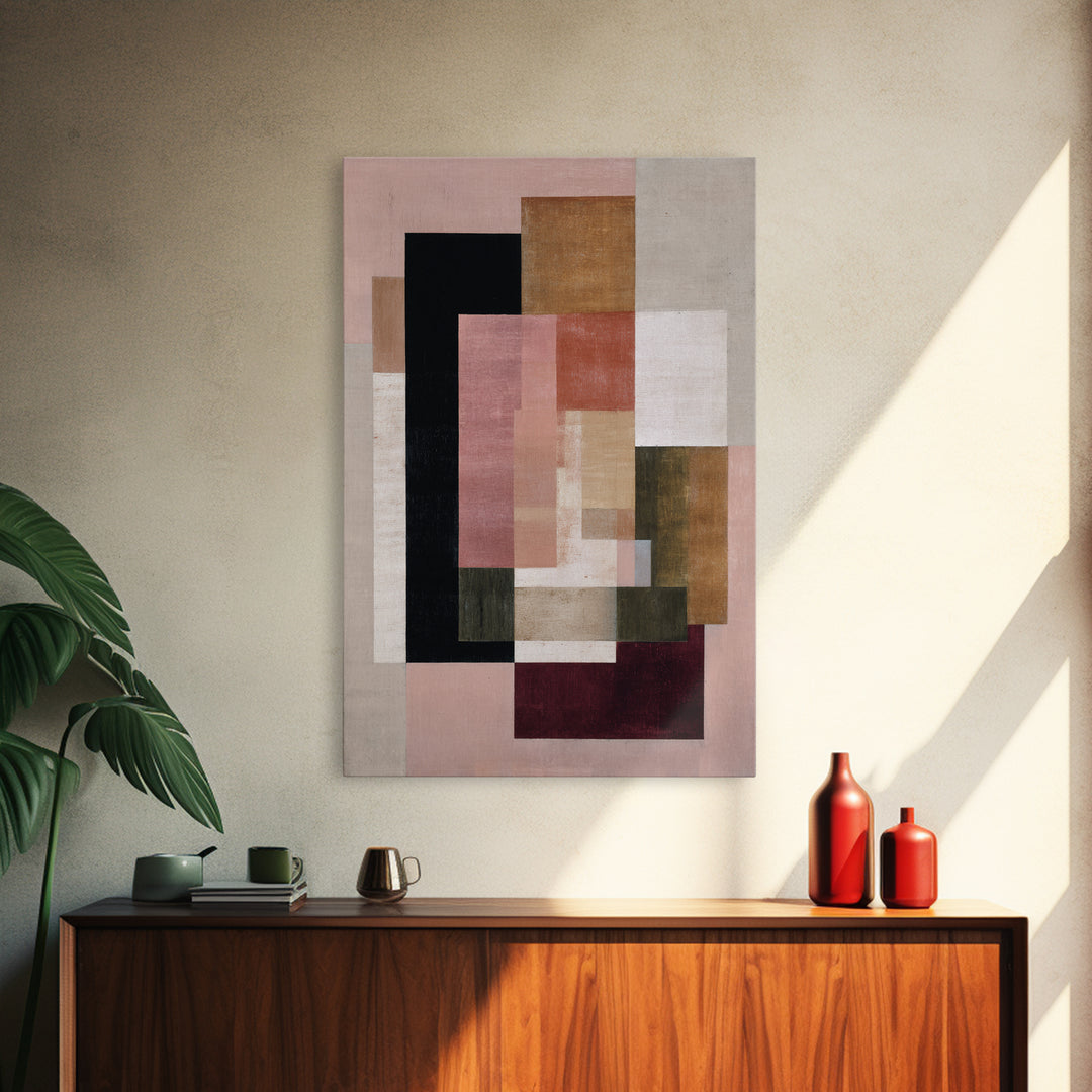 Modern Geometric Composition for Living Spaces Framed Canvas Print, Wall Art, Modern Decor, Living Room Decor, Abstract Art, WAL-2x3-84