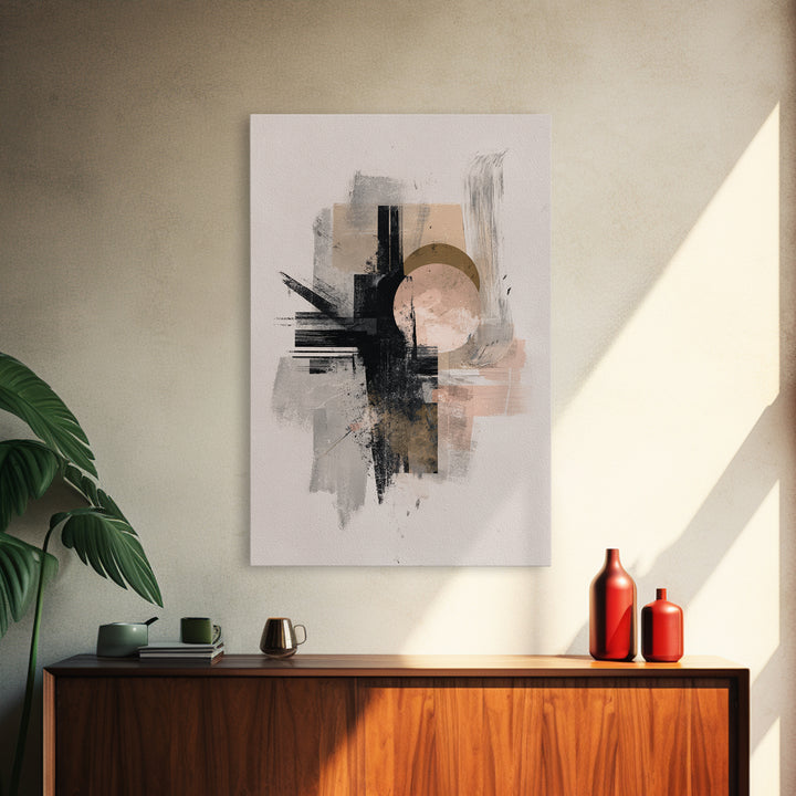 Statement Abstract with Bold Layered Brushwork Canvas Print, Wall Art, Canvas, Living Room Decor, Abstract Art, WAL-2x3-9