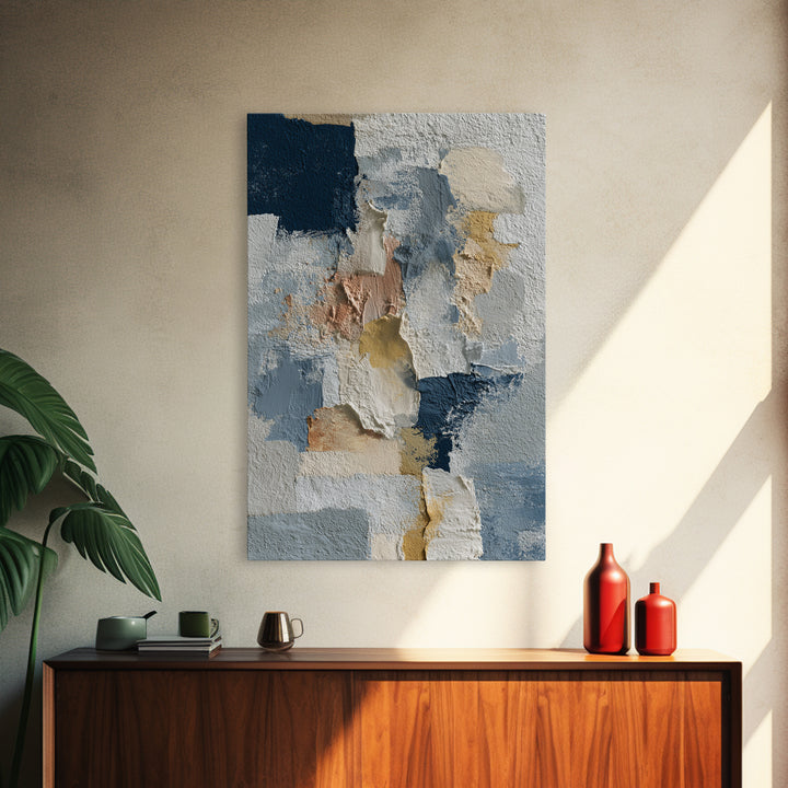 Luxury Neutral Plaster Texture Abstract Canvas Print, Wall Art, Living Room Decor, Abstract Art, Minimalist Decor, WAL-2x3-95