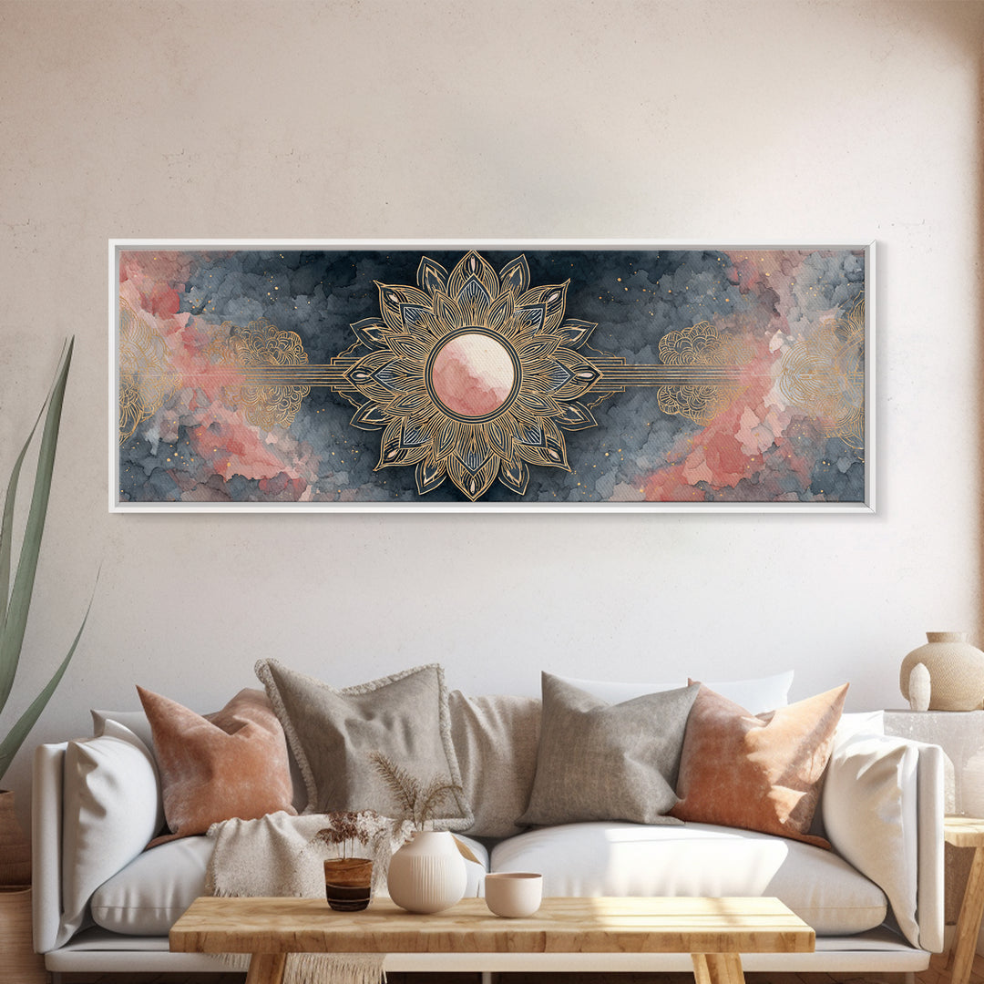 Sacred Geometry Mandala Canvas Print, Wall Art, Art Deco, Living Room Decor, Fine Art, Abstract Wall Art, Gallery Decor, WAL-3x1-13