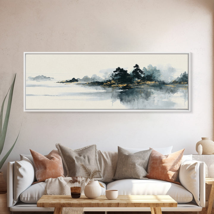 Monochrome Ink Crane Composition Canvas Print, Wall Art, Original Art, Living Room Decor, Fine Art, Modern Decor, WAL-3x1-16
