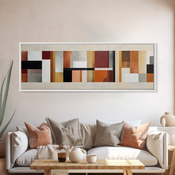 Modern Geometric Composition for Living Spaces Framed Canvas Print, Wall Art, Modern Decor, Living Room Decor, Abstract Art, WAL-3x1-44