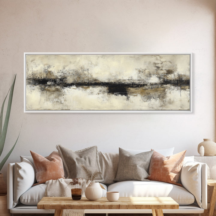 Black and White Architectural Study Canvas Print, Wall Art, Textured Painting, Living Room Decor, Fine Art, Wall Hangings, WAL-3x1-48