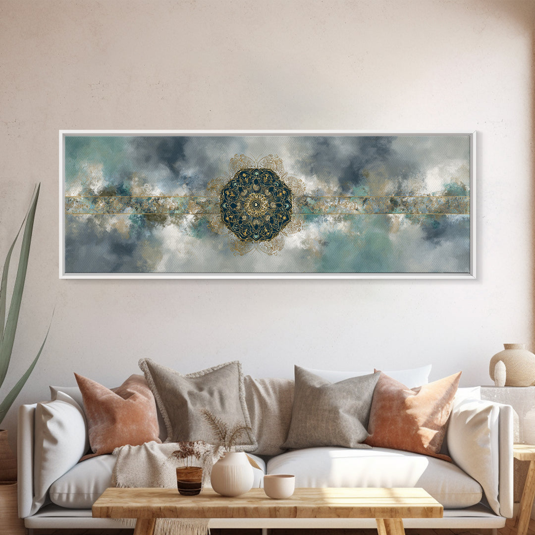 Sacred Geometry Mandala Canvas Print, Wall Art, Living Room Decor, Oil Painting, Minimalist Decor, Contemporary Art, WAL-3x1-61