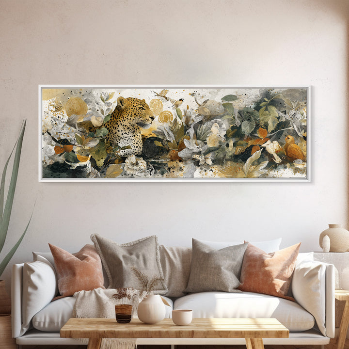 Whimsical Animal Portrait Framed Canvas Print, Wall Art, Contemporary Art, Living Room Decor, Fine Art, Mid Century Modern, WAL-3x1-63