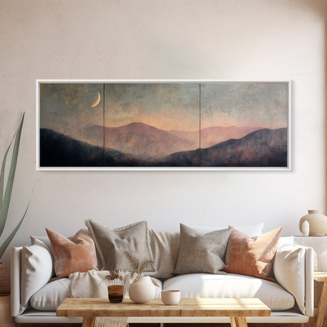 Statement Abstract with Bold Layered Brushwork Canvas Print, Wall Art, Abstract Wall Art, Living Room Decor, Abstract Art, WAL-3x1-65