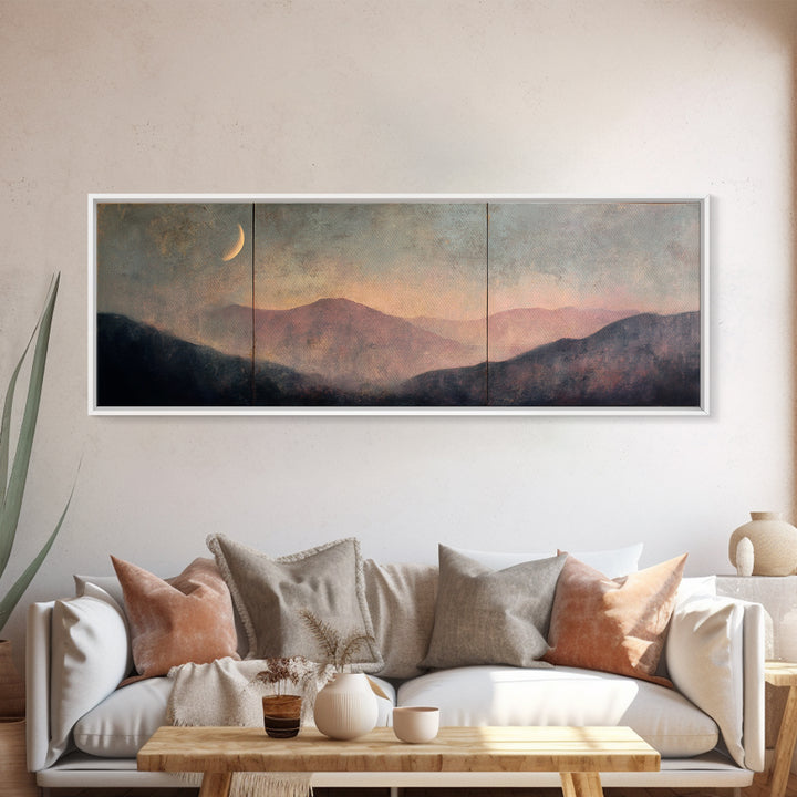 Statement Abstract with Bold Layered Brushwork Canvas Print, Wall Art, Abstract Wall Art, Living Room Decor, Abstract Art, WAL-3x1-65