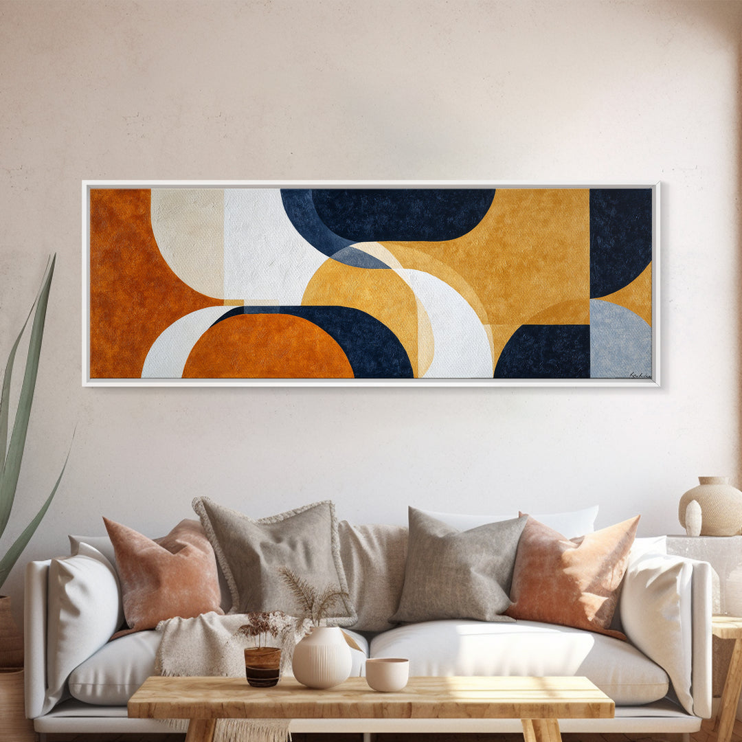 Mid Century Color Block Composition Canvas Print, Wall Art, Art, Living Room Decor, Fine Art, Wall Clock, Large Wall Art, WAL-3x1-76