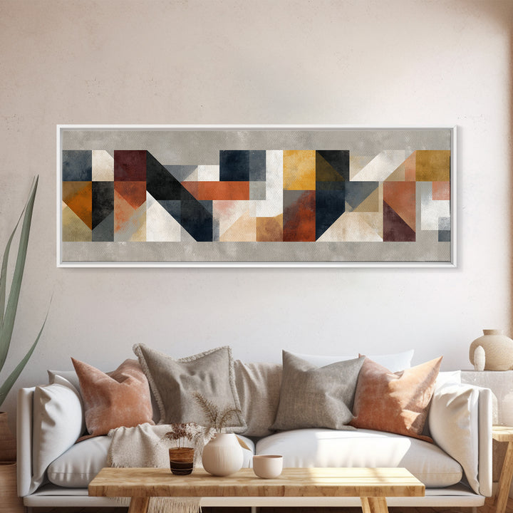 Modern Geometric Composition for Living Spaces Canvas Print, Wall Art, Heart, Living Room Decor, Fine Art, Home Decor Gift, WAL-3x1-92