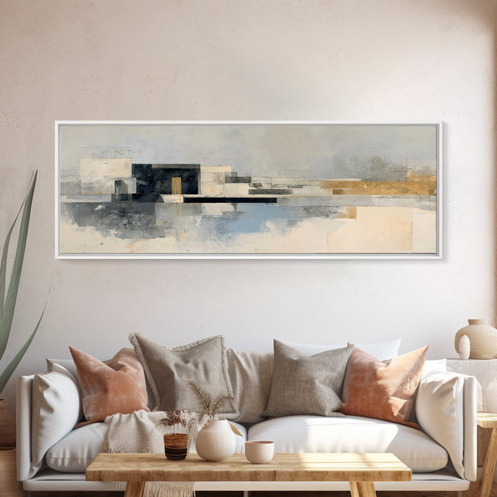Black and White Architectural Study Canvas Print, Wall Art, Textured Painting, Living Room Decor, Fine Art, Wall Hangings, WAL-3x1-96