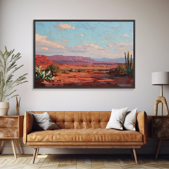 Desert Landscape in Warm Terracotta Tones Canvas Print, Wall Art, Modern Decor, Living Room Decor, Fine Art, WAL-3x2-11