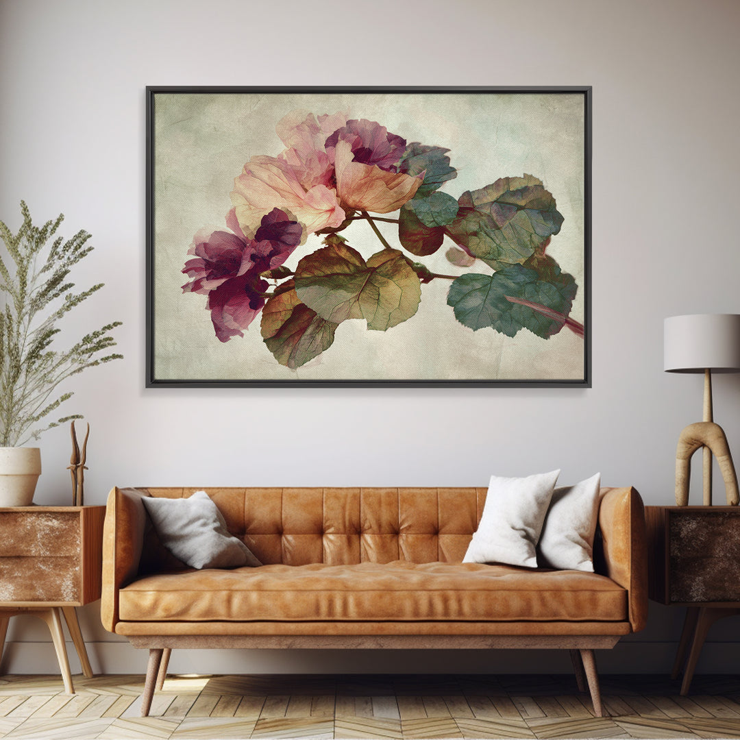 Large Botanical Print Canvas Print, Wall Art, Canvas Wall Art, Living Room Decor, Oil Painting, Statement Artwork, WAL-3x2-30