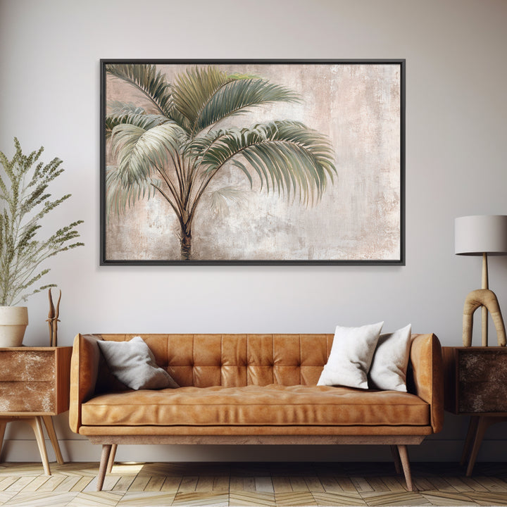 Tropical Palm Leaf Painting Canvas Print, Wall Art, Abstract Wall Art, Living Room Decor, Fine Art, Contemporary Art, WAL-3x2-44