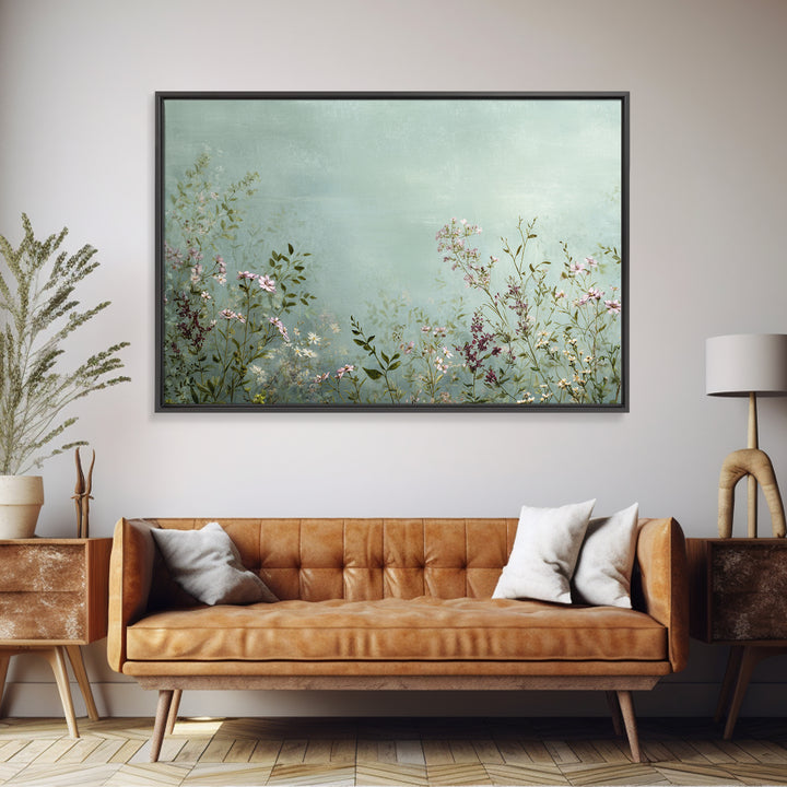 Impressionist Meadow of Wildflowers Framed Canvas Print, Wall Art, Gallery Decor, Living Room Decor, Fine Art, WAL-3x2-45
