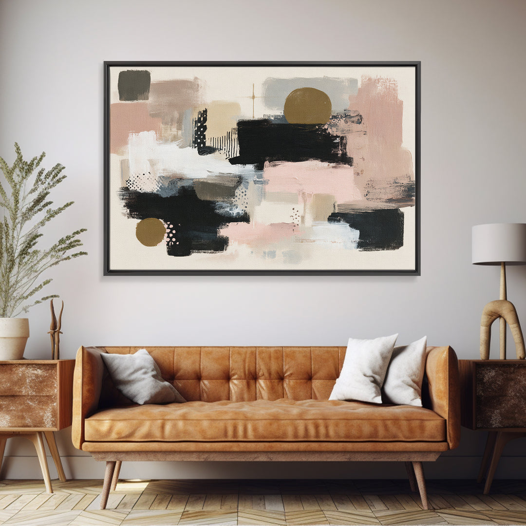 Statement Abstract with Bold Layered Brushwork Canvas Print, Wall Art, Modern Decor, Living Room Decor, Abstract Art, WAL-3x2-53