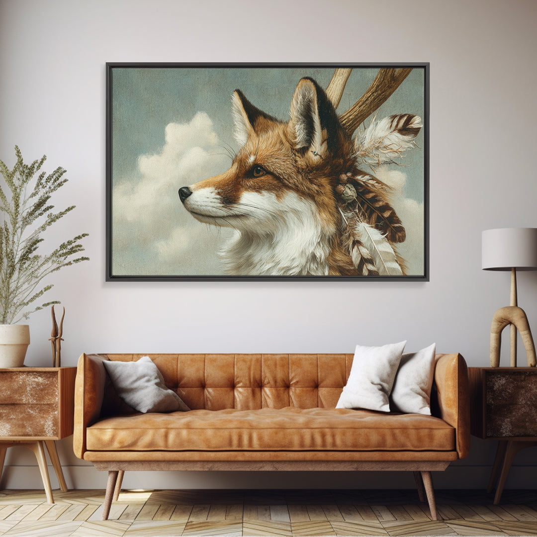 Whimsical Animal Portrait Canvas Print, Wall Art, Painting, Living Room Decor, Oil Painting, Art Deco, Wall Hanging, WAL-3x2-75