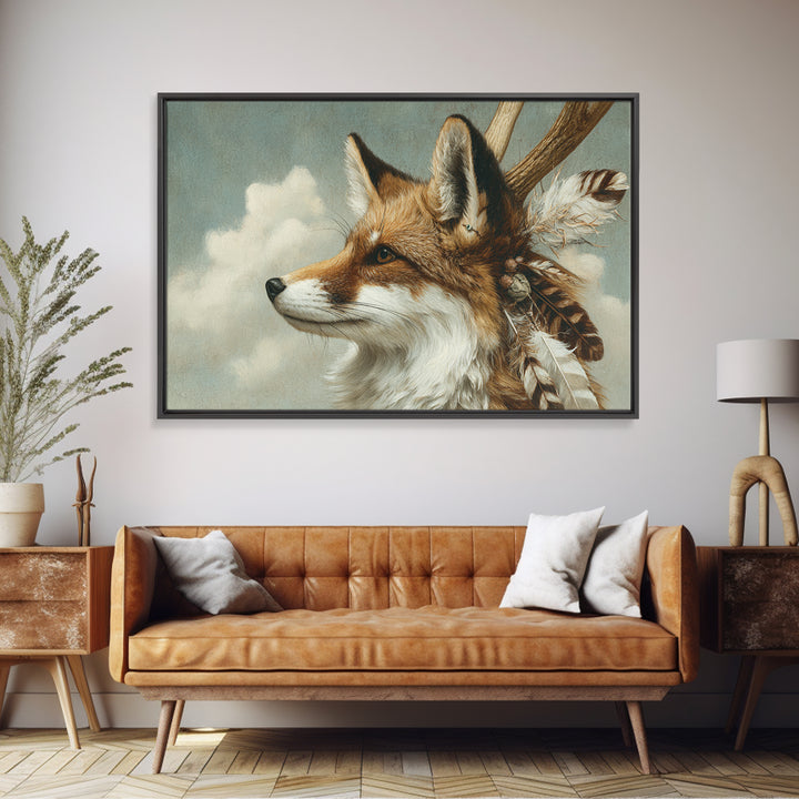 Whimsical Animal Portrait Canvas Print, Wall Art, Painting, Living Room Decor, Oil Painting, Art Deco, Wall Hanging, WAL-3x2-75
