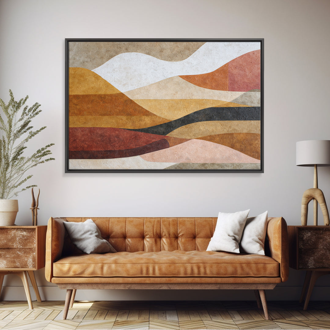 Mid Century Color Block Composition Canvas Print, Wall Art, Art, Living Room Decor, Fine Art, Wall Clock, Large Wall Art, WAL-3x2-88