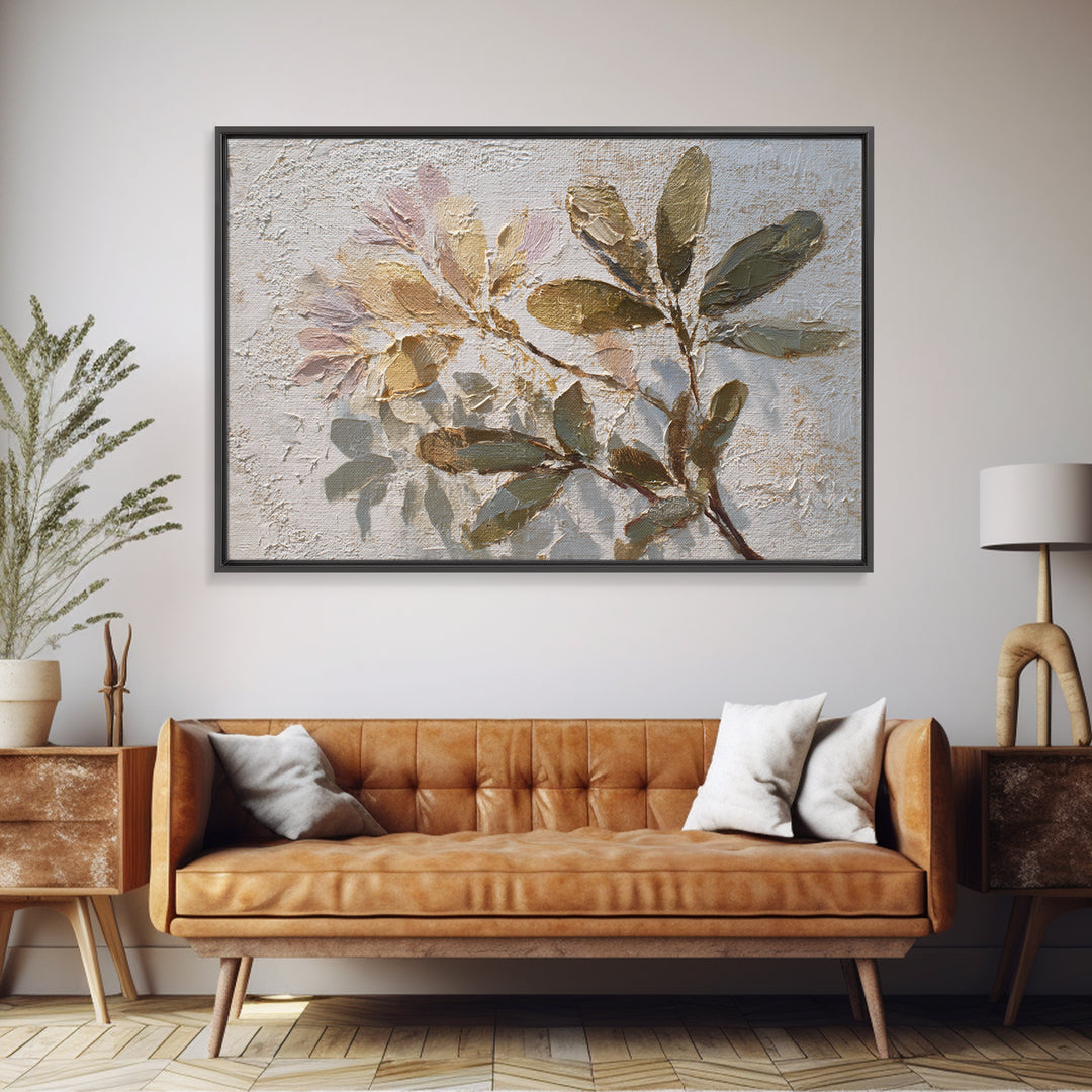 Soft Floral Oil Painting Framed Canvas Print, Wall Art, Canvas Wall Art, Living Room Decor, Oil Painting, Statement Artwork, WAL-3x2-9