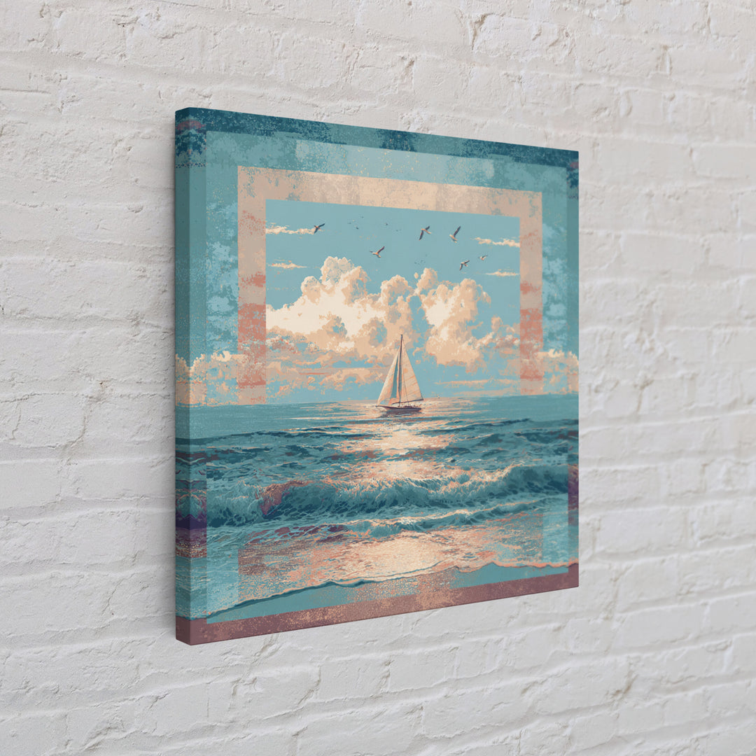 Honeymoon Coastal Sunset Canvas Print, Wedding Art, Wedding Table Number, Living Room Decor, Fine Art, Romance, Gallery Decor, WED-1x1-17