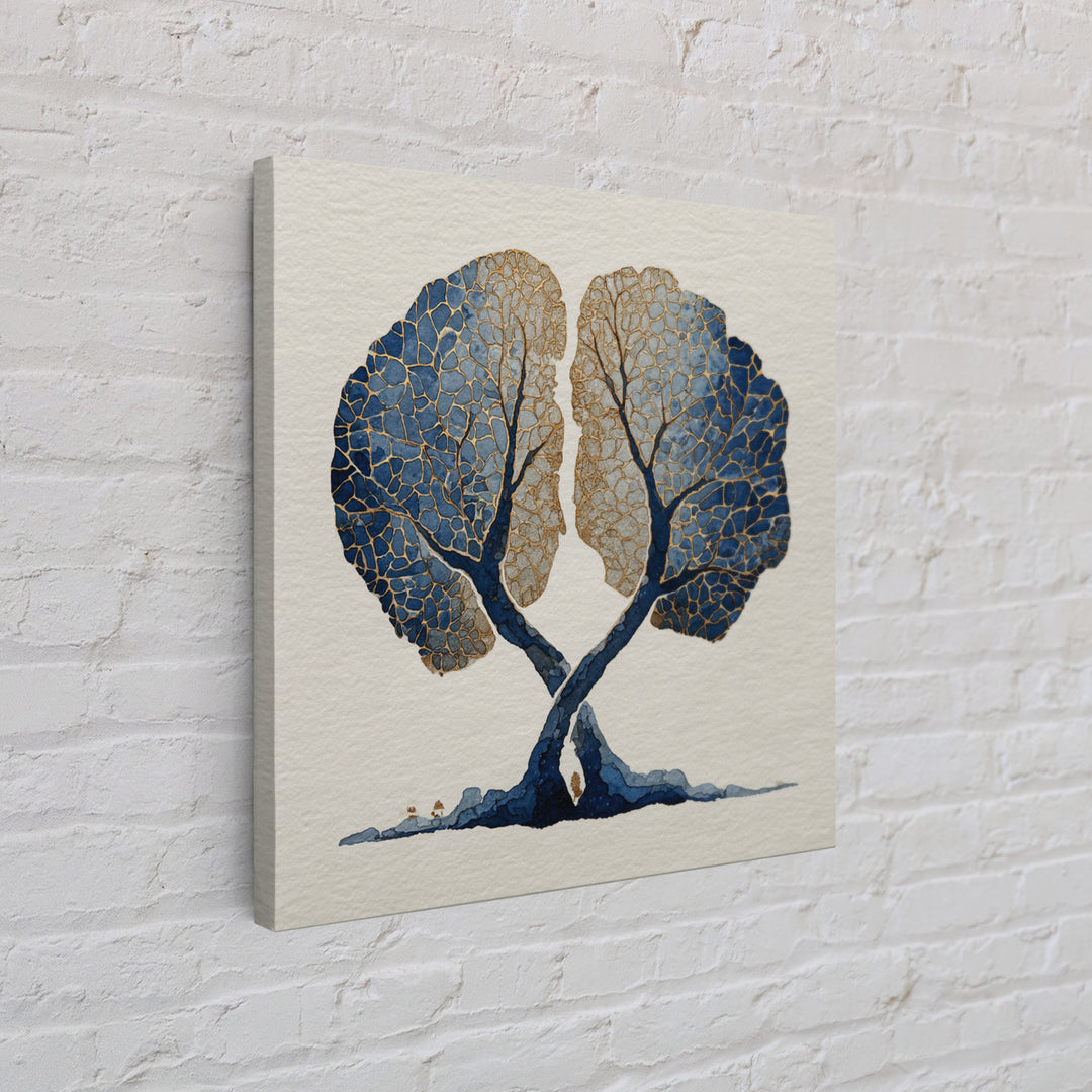Two Intertwined Trees as Symbolic Artwork Canvas Print, Wedding Art, Wedding Sign, Living Room Decor, Fine Art, Romance, WED-1x1-23