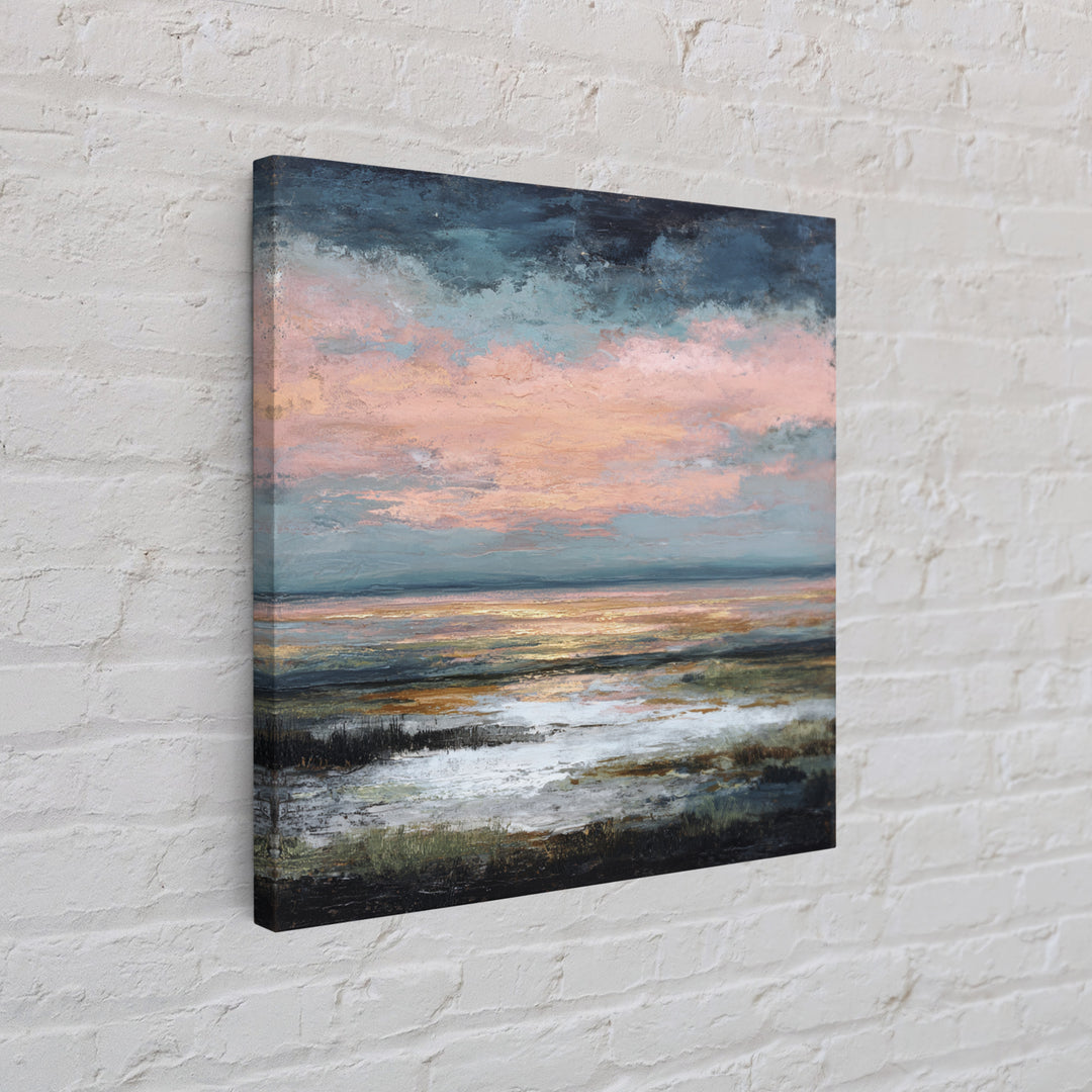 Blush Cloudscape with Dreamy Atmosphere Framed Canvas Print, Wedding Art, Wedding Decoration, Living Room Decor, Romance, WED-1x1-39