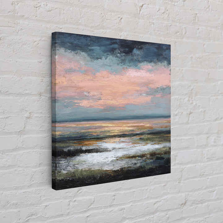 Blush Cloudscape with Dreamy Atmosphere Framed Canvas Print, Wedding Art, Wedding Decoration, Living Room Decor, Romance, WED-1x1-39
