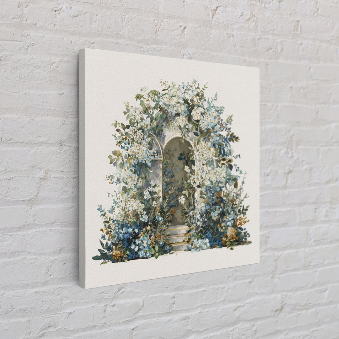 Romantic Garden Arch Covered Framed Canvas Print, Wedding Art, Beach Wedding, Living Room Decor, Romance, Modern Decor, WED-1x1-58