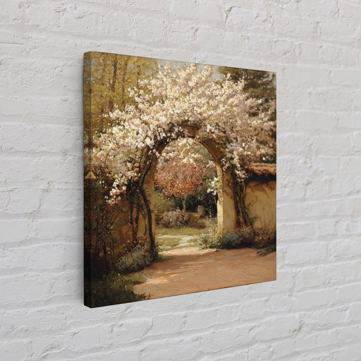 Romantic Garden Arch Covered Canvas Print, Wedding Art, Personalized Wedding, Living Room Decor, Fine Art, Romance, WED-1x1-82