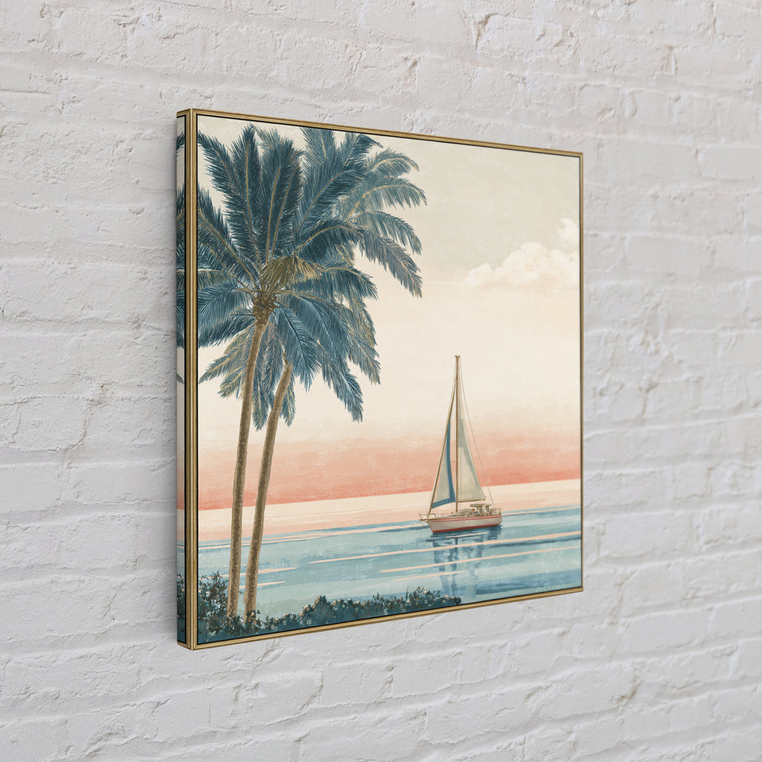 Honeymoon Coastal Sunset Canvas Print, Wedding Art, Home Decor, Living Room Decor, Fine Art, Romance, Minimalist Decor, WED-1x1-89