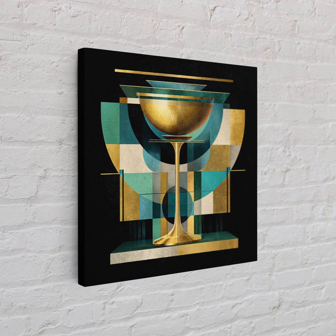 Champagne Coupe Tower Framed Canvas Print, Wedding Art, Gallery Decor, Living Room Decor, Oil Painting, Romance, WED-1x1-93