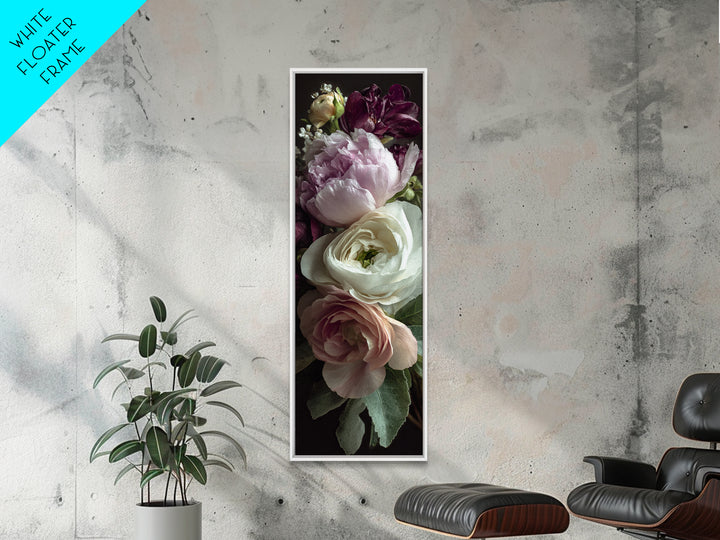 Peony and Ranunculus Bouquet Canvas Print, Wedding Art, Wall Decor, Living Room Decor, Fine Art, Romance, Wedding Gift, WED-1x3-32
