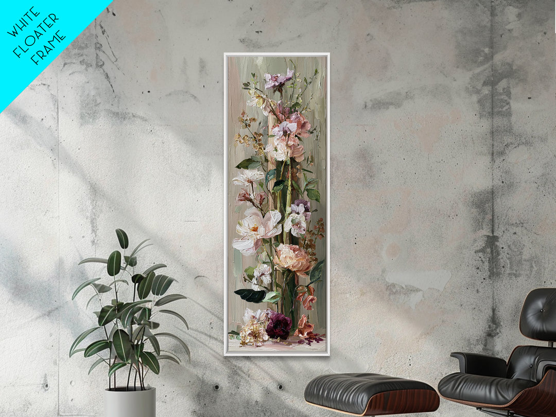 Romantic Candle and Floral Still Life Framed Canvas Print, Wedding Art, Unique Wedding Gift, Living Room Decor, Romance, WED-1x3-34