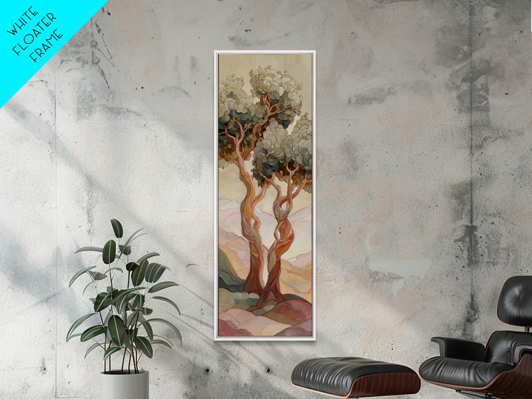 Two Intertwined Trees as Symbolic Artwork Canvas Print, Wedding Art, Modern Decor, Living Room Decor, Fine Art, Romance, WED-1x3-35