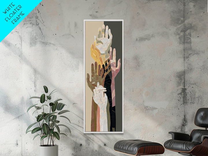 Hands Nearly Touching Framed Canvas Print, Wedding Art, Boho Decor, Living Room Decor, Abstract Art, Romance, Art Print, WED-1x3-52