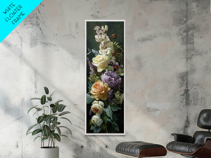 Romantic Candle and Floral Still Life Framed Canvas Print, Wedding Art, Unique Wedding Gift, Living Room Decor, Romance, WED-1x3-58