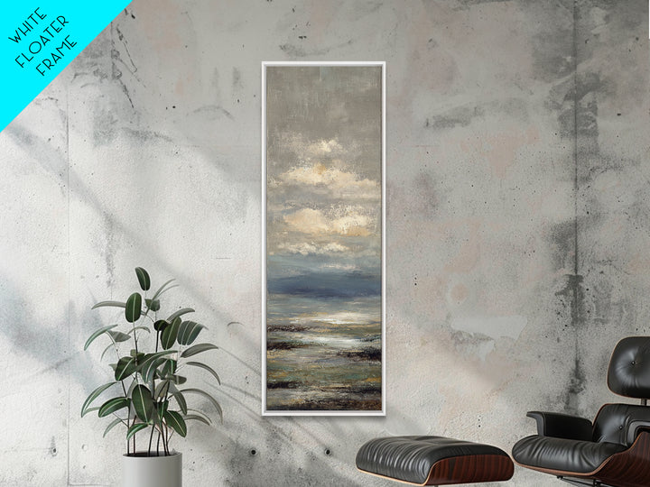 Blush Cloudscape with Dreamy Atmosphere Framed Canvas Print, Wedding Art, Custom Painting, Living Room Decor, Fine Art, Romance, WED-1x3-75