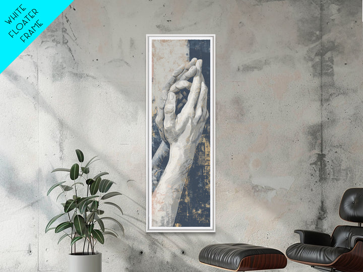 Hands Nearly Touching Framed Canvas Print, Wedding Art, Custom Portrait, Living Room Decor, Romance, Wedding Decoration, WED-1x3-76