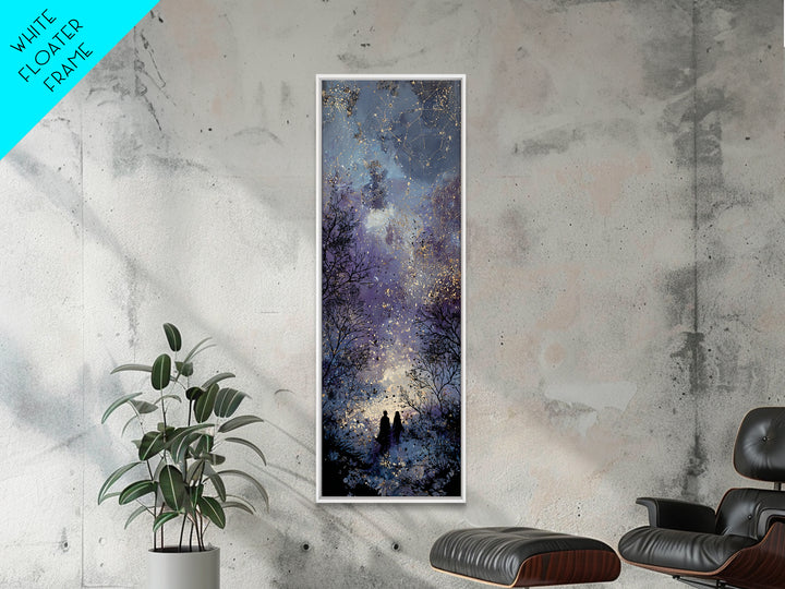 Couple Silhouette Beneath Moonlit Trees Canvas Print, Wedding Art, Custom Wedding Gift, Living Room Decor, Fine Art, Romance, WED-1x3-89