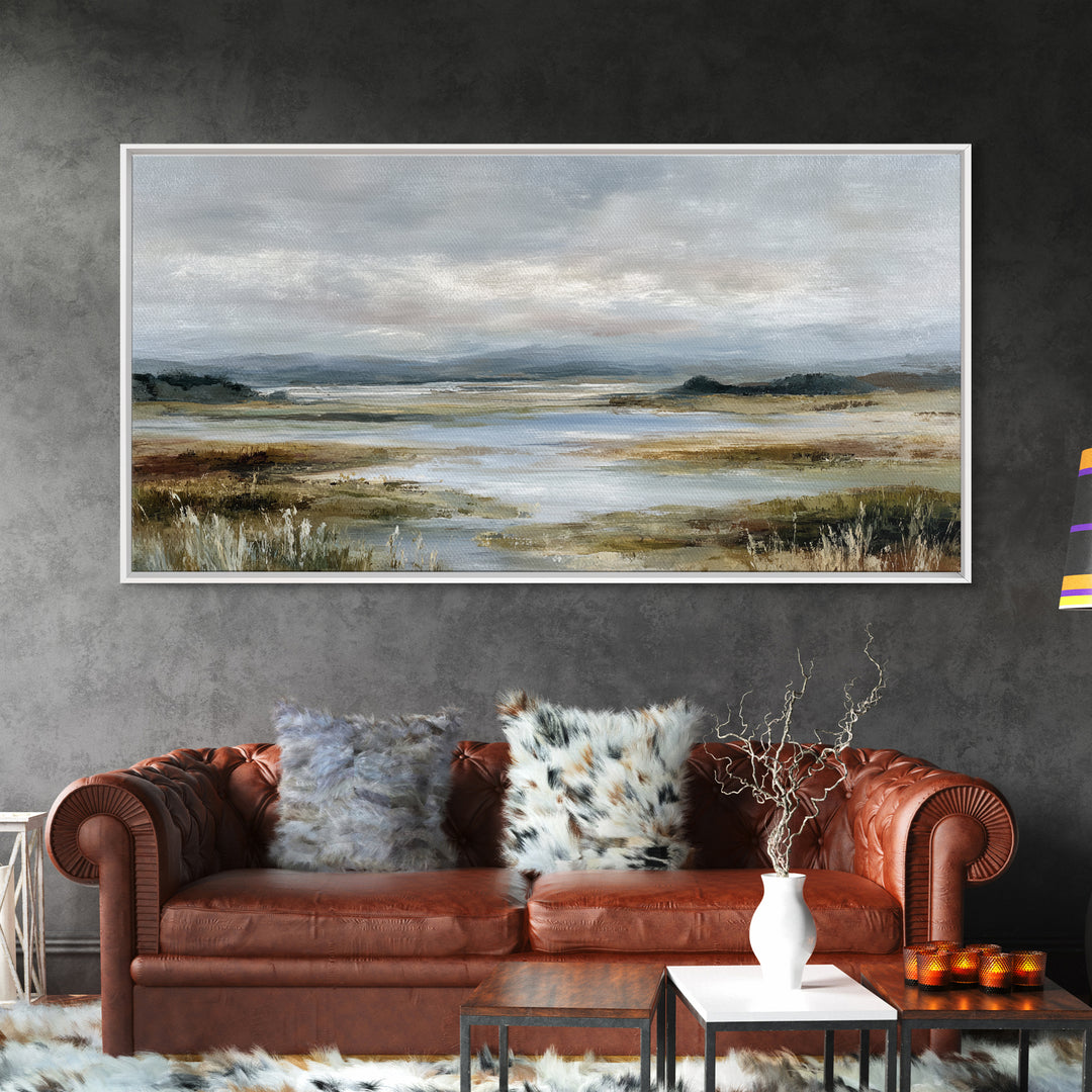 Blush Cloudscape with Dreamy Atmosphere Framed Canvas Print, Wedding Art, Luxury Decor, Living Room Decor, Oil Painting, WED-2x1-35
