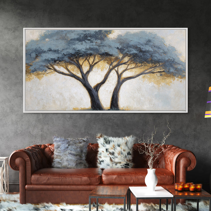 Two Intertwined Trees as Symbolic Artwork Framed Canvas Print, Wedding Art, Wedding Gift, Living Room Decor, Fine Art, Romance, WED-2x1-43