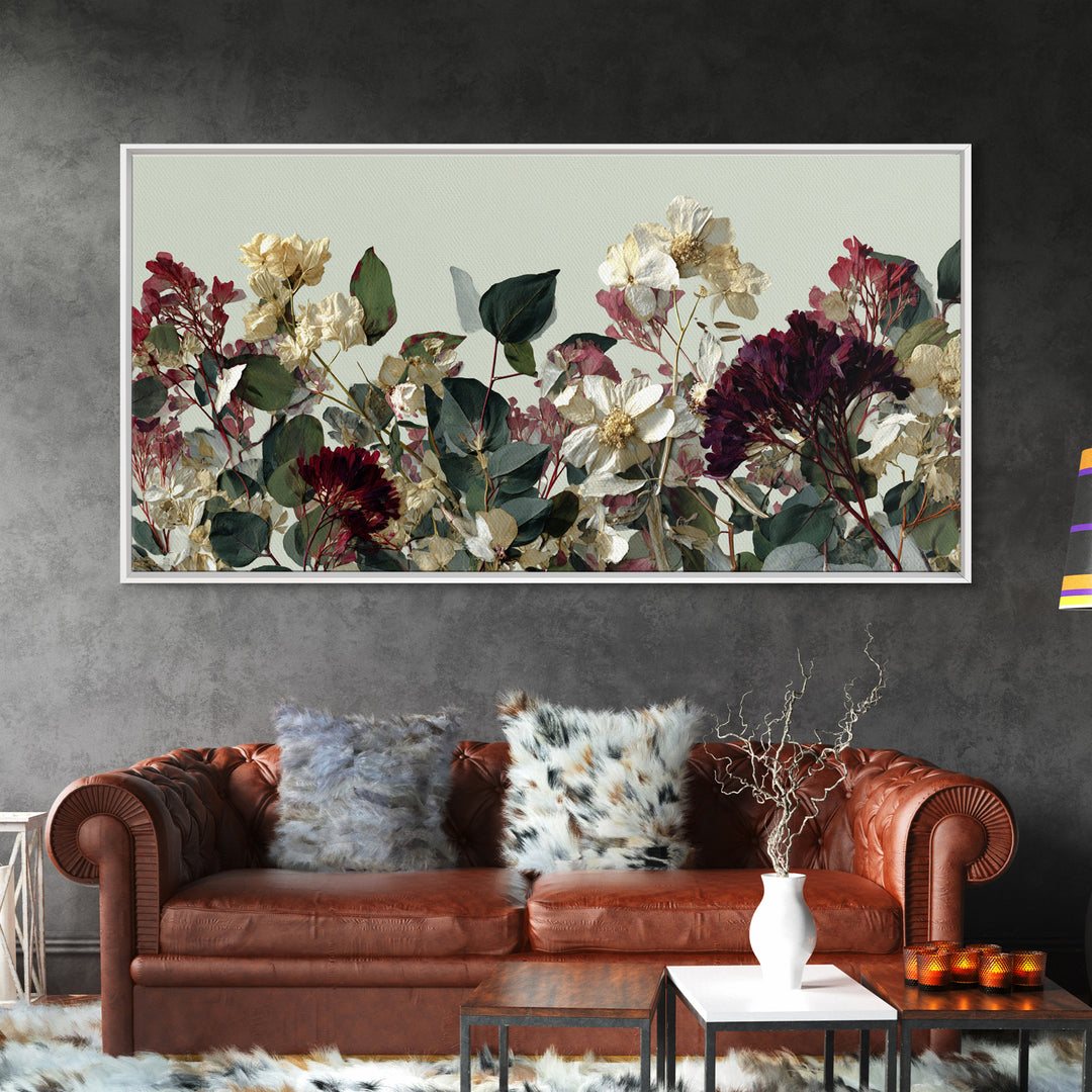 Pressed Flowers from a Wedding Bouquet Canvas Print, Wedding Art, Wedding Table Decor, Living Room Decor, Fine Art, Romance, WED-2x1-76