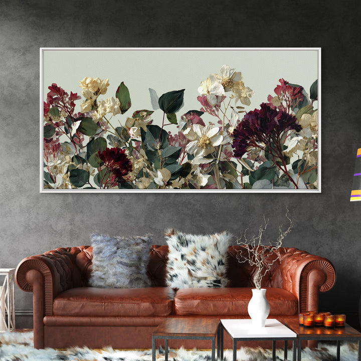 Pressed Flowers from a Wedding Bouquet Canvas Print, Wedding Art, Wedding Table Decor, Living Room Decor, Fine Art, Romance, WED-2x1-76