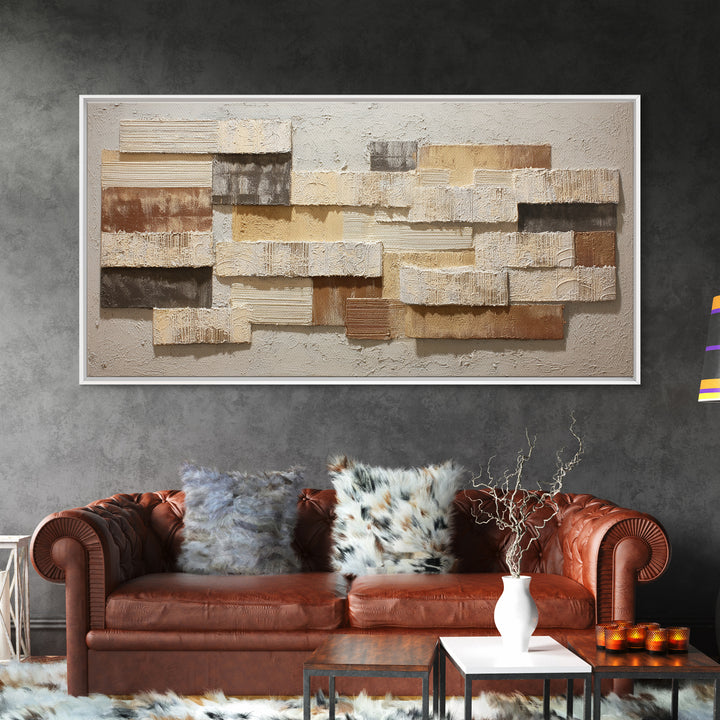 Lace Pattern Ivory Abstraction Framed Canvas Print, Wedding Art, Rustic Wedding, Living Room Decor, Abstract Art, Romance, WED-2x1-87