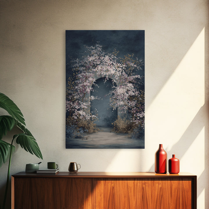 Romantic Garden Arch Covered Framed Canvas Print, Wedding Art, Modern Decor, Living Room Decor, Fine Art, Romance, Wedding Gift, WED-2x3-18