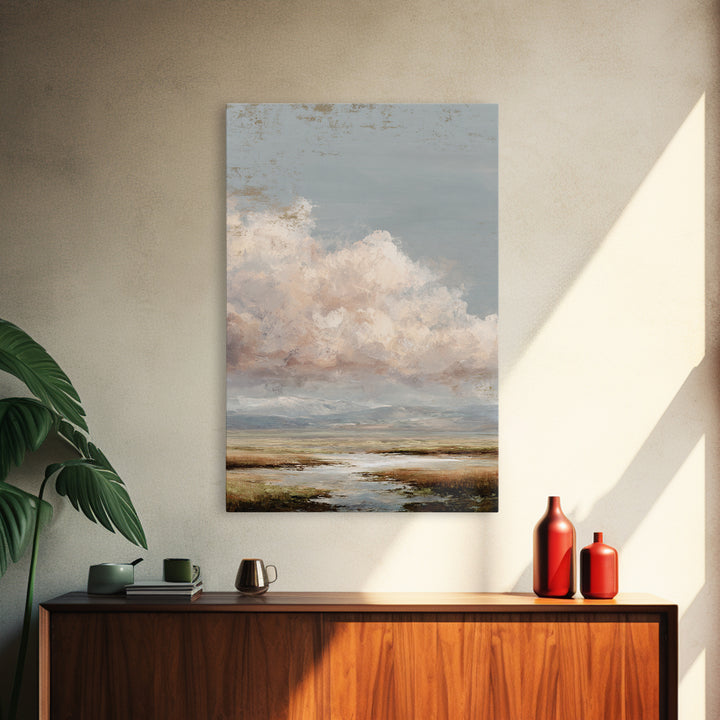 Blush Cloudscape with Dreamy Atmosphere Canvas Print, Wedding Art, Personalized Wedding, Living Room Decor, Fine Art, Romance, WED-2x3-23