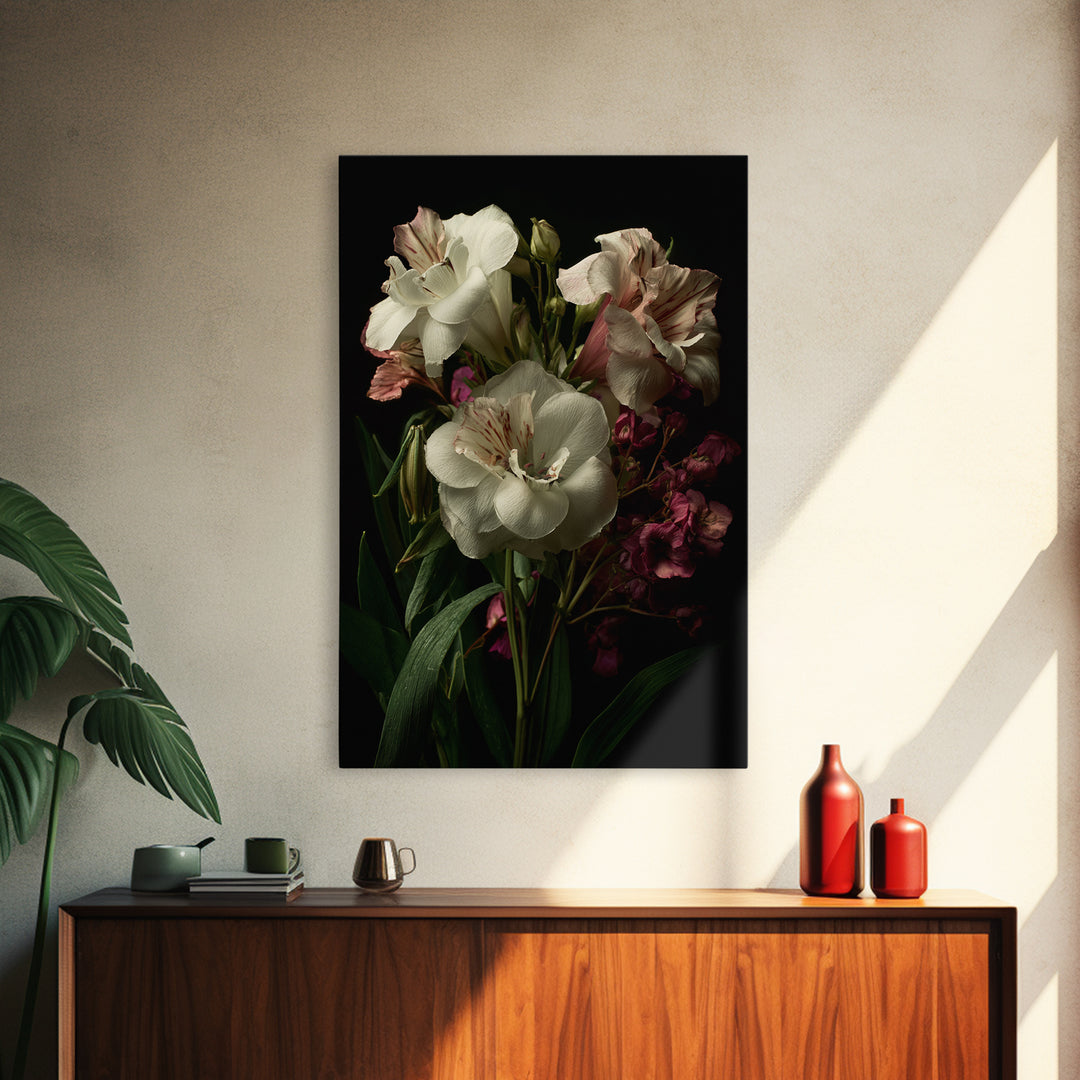 Classic Church Bells and Flowers Without Interior Framed Canvas Print, Wedding Art, Home Decor, Living Room Decor, Romance, WED-2x3-26