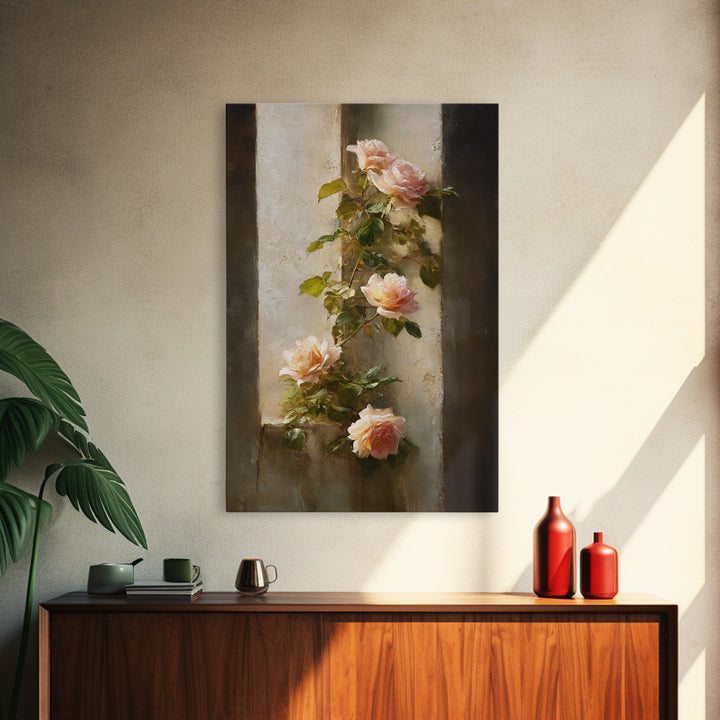 Classic Church Bells and Flowers Without Interior Canvas Print, Wedding Art, Statement Artwork, Living Room Decor, Oil Painting, WED-2x3-50