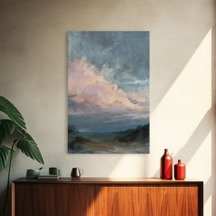 Blush Cloudscape with Dreamy Atmosphere Canvas Print, Wedding Art, Luxury Decor, Living Room Decor, Fine Art, Romance, WED-2x3-71