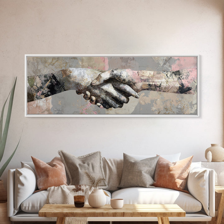 Hands Nearly Touching Canvas Print, Wedding Art, Art, Living Room Decor, Abstract Art, Romance, Custom Wedding Gift, WED-3x1-80